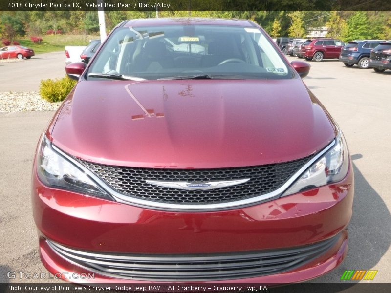 Velvet Red Pearl / Black/Alloy 2018 Chrysler Pacifica LX
