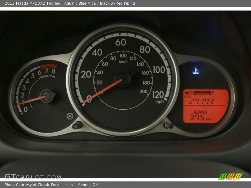 Aquatic Blue Mica / Black w/Red Piping 2012 Mazda MAZDA2 Touring