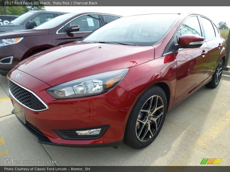 Ruby Red / Charcoal Black 2017 Ford Focus SEL Hatch
