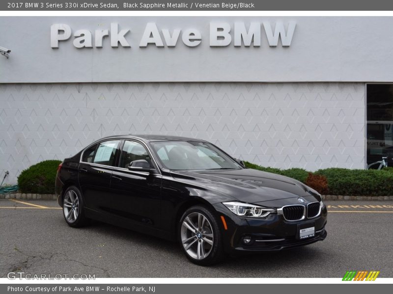 Black Sapphire Metallic / Venetian Beige/Black 2017 BMW 3 Series 330i xDrive Sedan