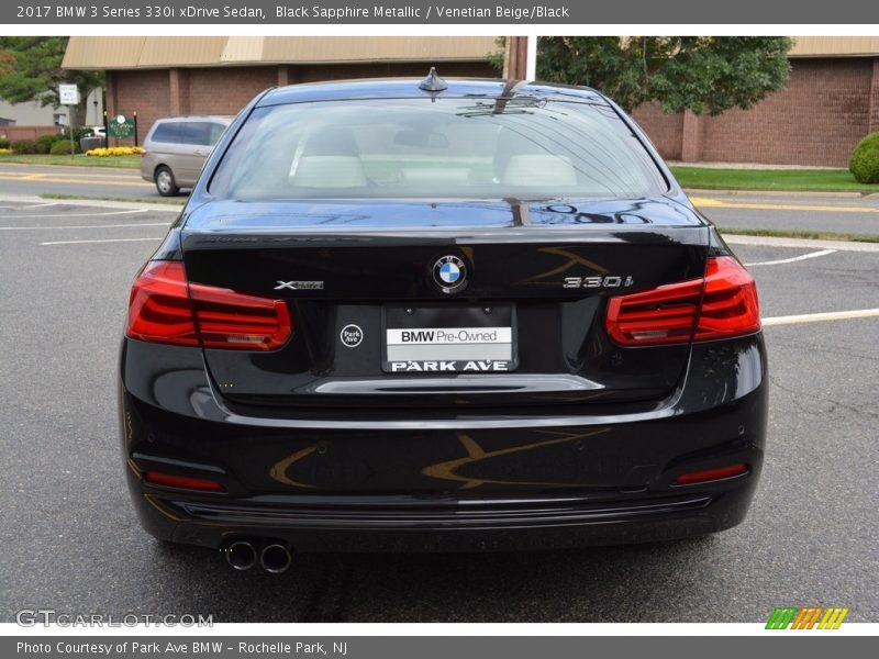 Black Sapphire Metallic / Venetian Beige/Black 2017 BMW 3 Series 330i xDrive Sedan