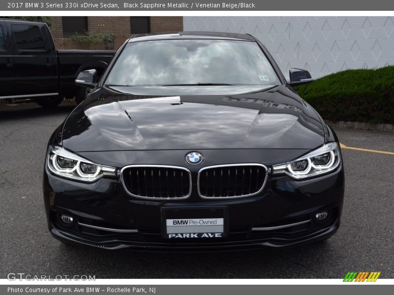 Black Sapphire Metallic / Venetian Beige/Black 2017 BMW 3 Series 330i xDrive Sedan