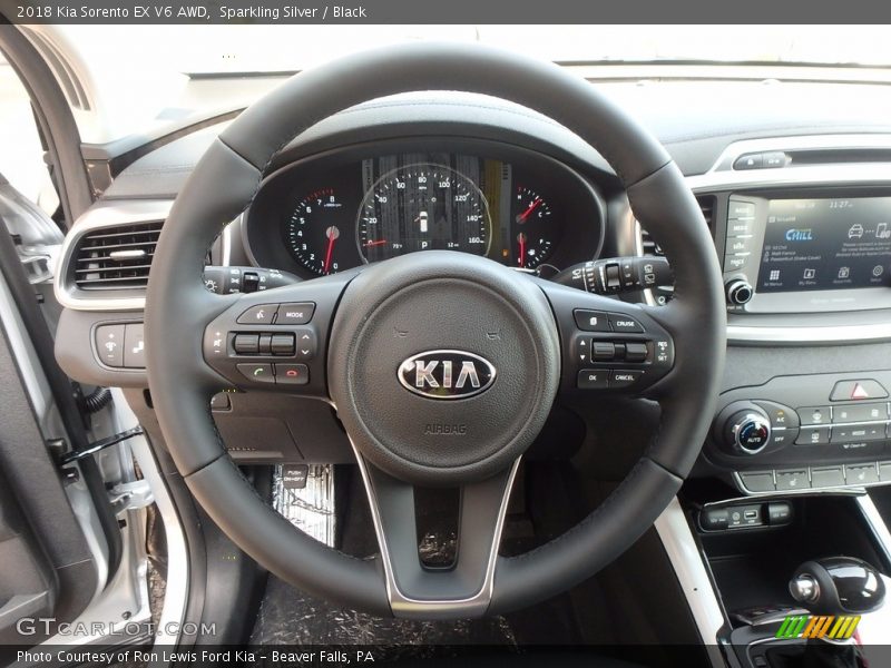 Sparkling Silver / Black 2018 Kia Sorento EX V6 AWD