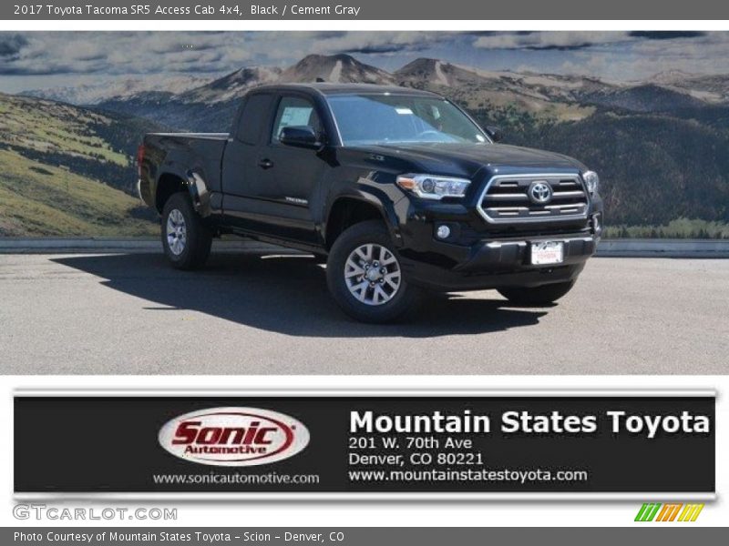 Black / Cement Gray 2017 Toyota Tacoma SR5 Access Cab 4x4