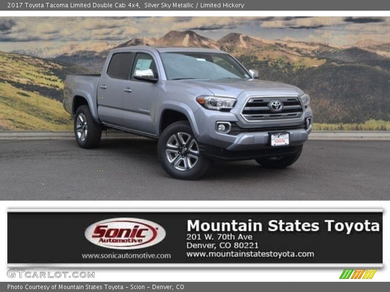 Silver Sky Metallic / Limited Hickory 2017 Toyota Tacoma Limited Double Cab 4x4