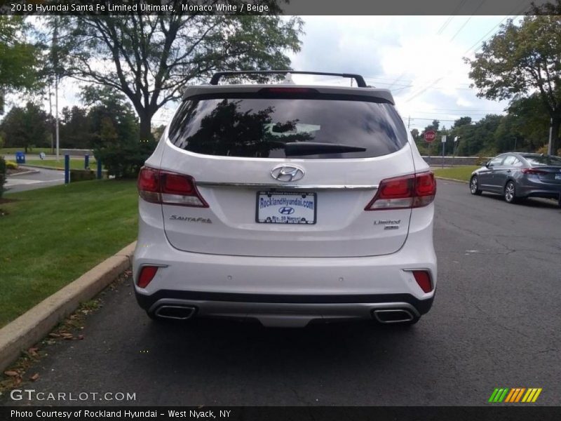 Monaco White / Beige 2018 Hyundai Santa Fe Limited Ultimate