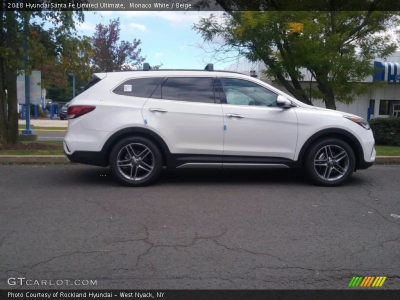 Monaco White / Beige 2018 Hyundai Santa Fe Limited Ultimate