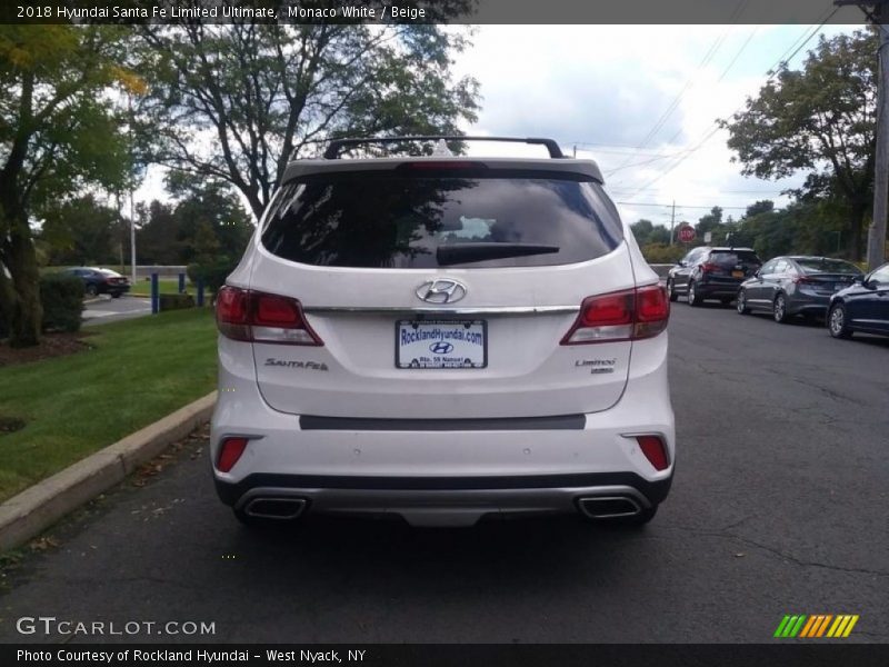 Monaco White / Beige 2018 Hyundai Santa Fe Limited Ultimate
