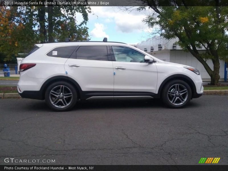 Monaco White / Beige 2018 Hyundai Santa Fe Limited Ultimate