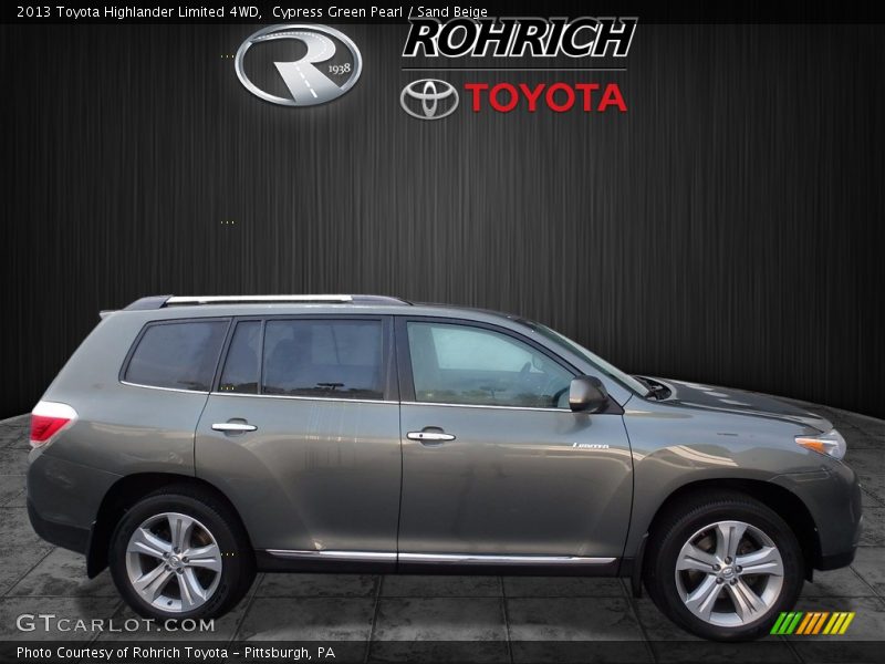 Cypress Green Pearl / Sand Beige 2013 Toyota Highlander Limited 4WD