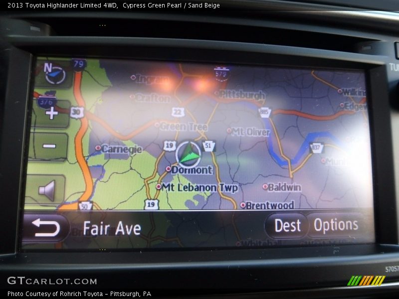 Cypress Green Pearl / Sand Beige 2013 Toyota Highlander Limited 4WD