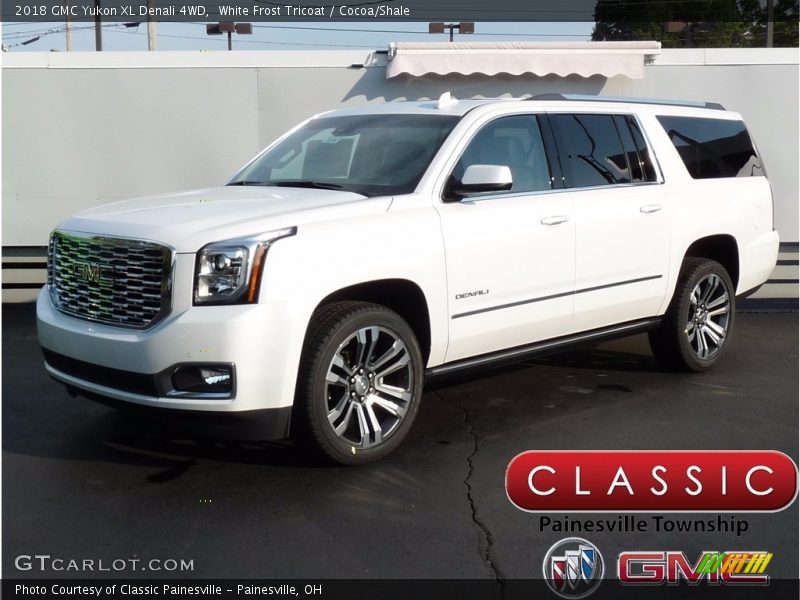 White Frost Tricoat / Cocoa/Shale 2018 GMC Yukon XL Denali 4WD