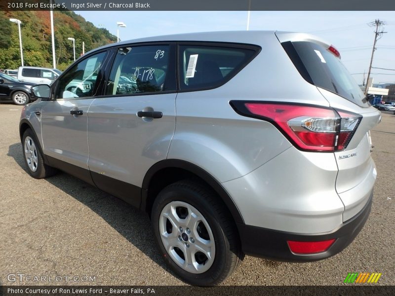 Ingot Silver / Charcoal Black 2018 Ford Escape S
