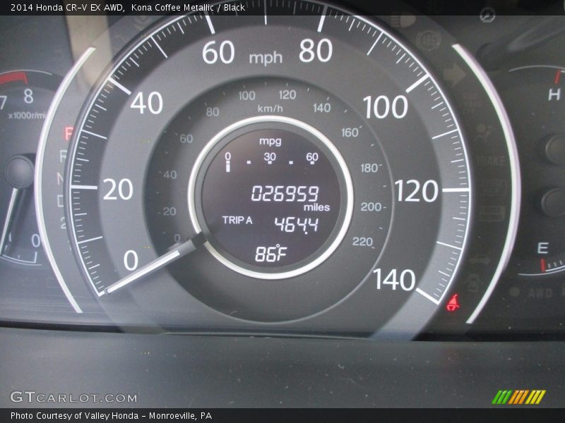 Kona Coffee Metallic / Black 2014 Honda CR-V EX AWD