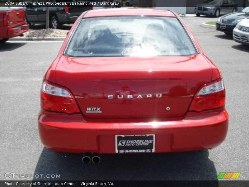 San Remo Red / Dark Gray 2004 Subaru Impreza WRX Sedan