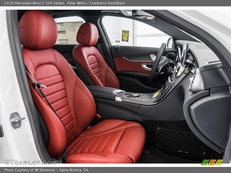 Polar White / Cranberry Red/Black 2018 Mercedes-Benz C 300 Sedan