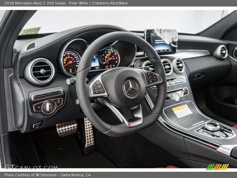 Polar White / Cranberry Red/Black 2018 Mercedes-Benz C 300 Sedan