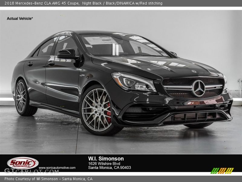Night Black / Black/DINAMICA w/Red stitching 2018 Mercedes-Benz CLA AMG 45 Coupe