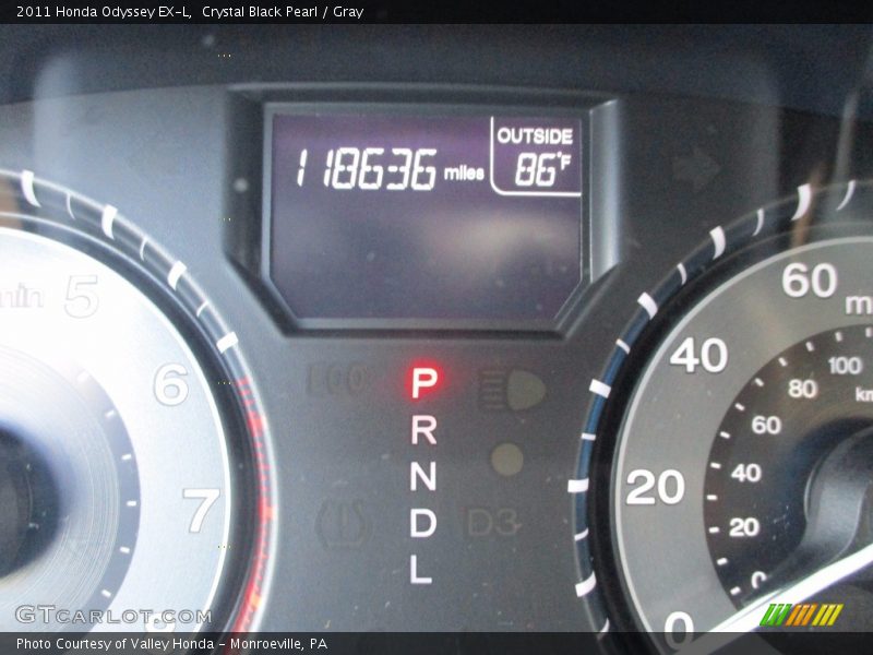 Crystal Black Pearl / Gray 2011 Honda Odyssey EX-L