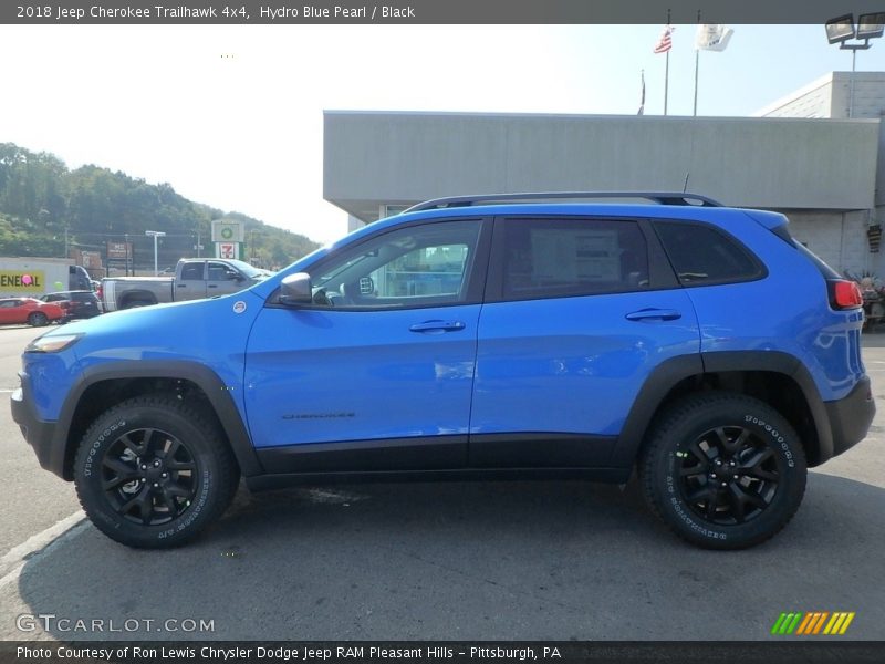 Hydro Blue Pearl / Black 2018 Jeep Cherokee Trailhawk 4x4