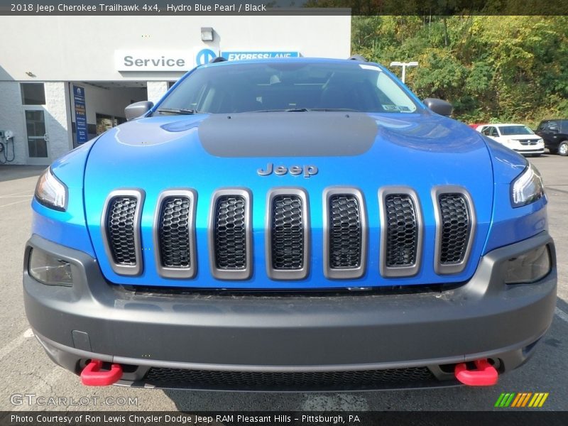 Hydro Blue Pearl / Black 2018 Jeep Cherokee Trailhawk 4x4