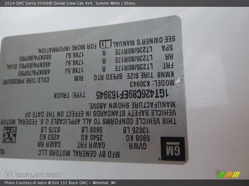Summit White / Ebony 2014 GMC Sierra 3500HD Denali Crew Cab 4x4