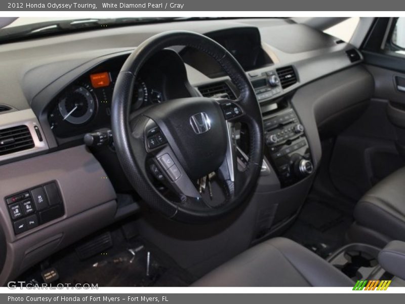 White Diamond Pearl / Gray 2012 Honda Odyssey Touring
