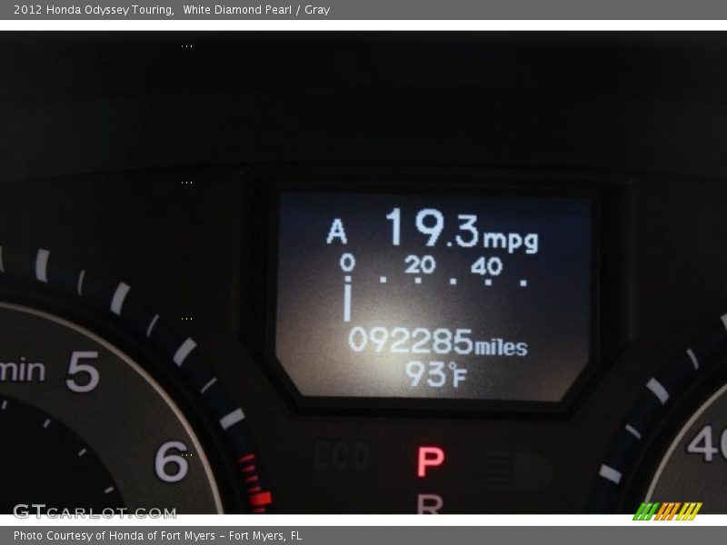White Diamond Pearl / Gray 2012 Honda Odyssey Touring