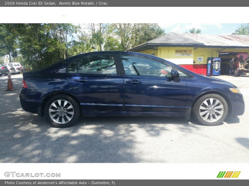 Atomic Blue Metallic / Gray 2009 Honda Civic EX Sedan