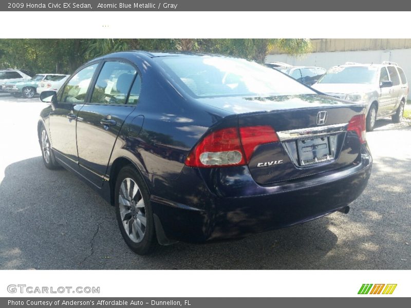 Atomic Blue Metallic / Gray 2009 Honda Civic EX Sedan