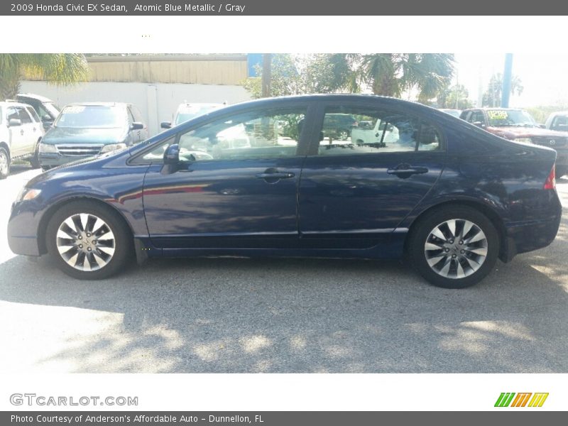 Atomic Blue Metallic / Gray 2009 Honda Civic EX Sedan