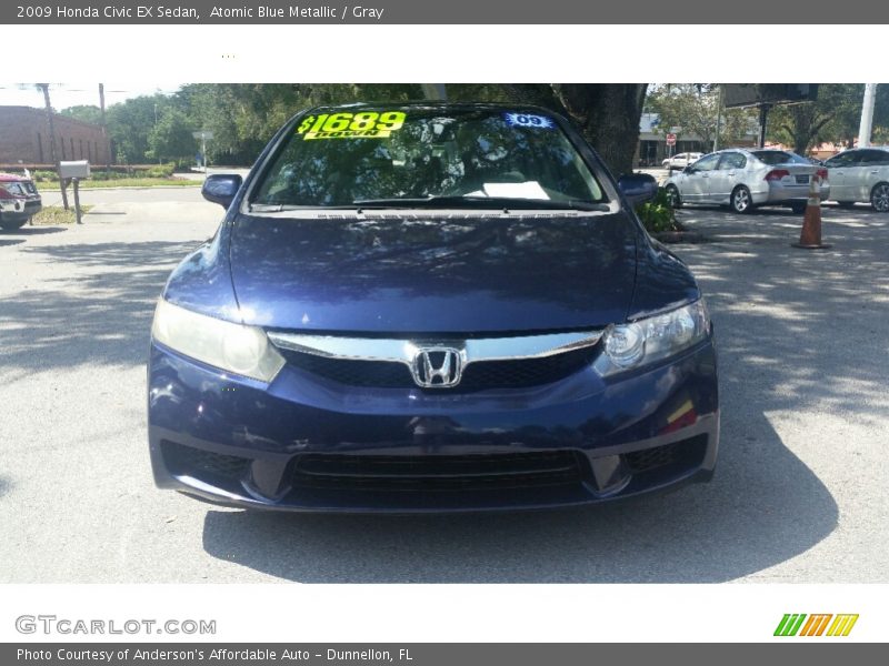 Atomic Blue Metallic / Gray 2009 Honda Civic EX Sedan