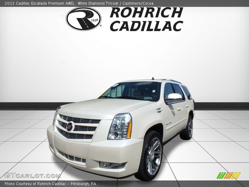 White Diamond Tricoat / Cashmere/Cocoa 2013 Cadillac Escalade Premium AWD