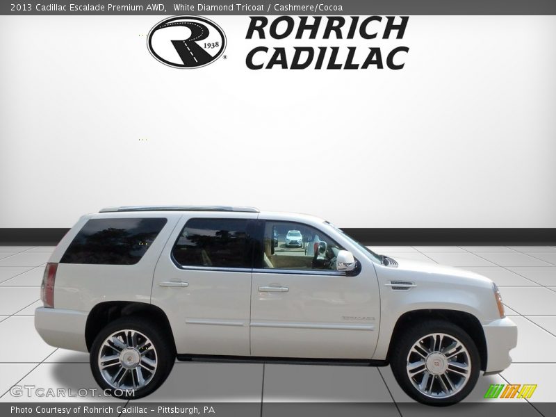 White Diamond Tricoat / Cashmere/Cocoa 2013 Cadillac Escalade Premium AWD