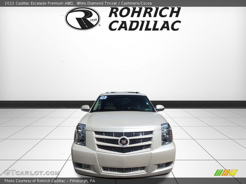 White Diamond Tricoat / Cashmere/Cocoa 2013 Cadillac Escalade Premium AWD