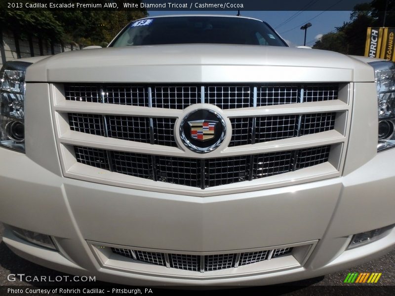 White Diamond Tricoat / Cashmere/Cocoa 2013 Cadillac Escalade Premium AWD