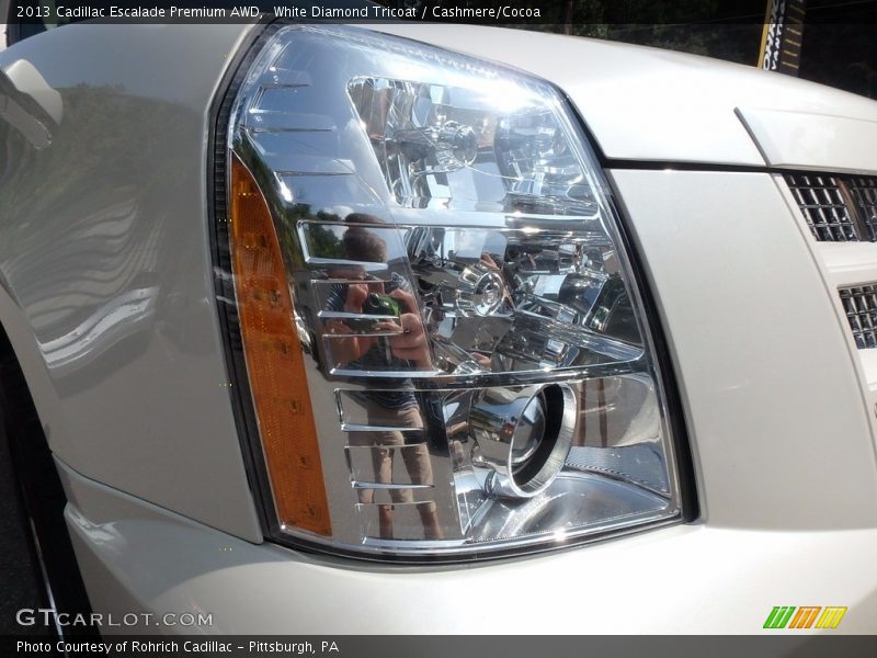 White Diamond Tricoat / Cashmere/Cocoa 2013 Cadillac Escalade Premium AWD