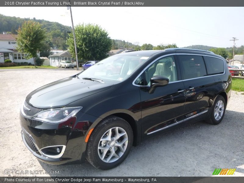 Brilliant Black Crystal Pearl / Black/Alloy 2018 Chrysler Pacifica Touring L Plus