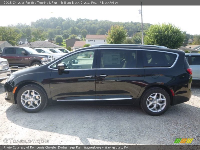 Brilliant Black Crystal Pearl / Black/Alloy 2018 Chrysler Pacifica Touring L Plus