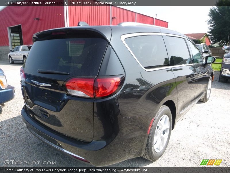 Brilliant Black Crystal Pearl / Black/Alloy 2018 Chrysler Pacifica Touring L Plus