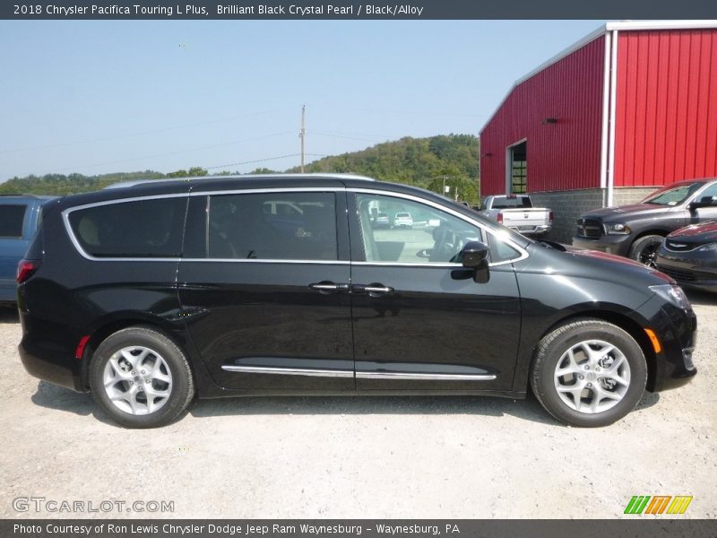 Brilliant Black Crystal Pearl / Black/Alloy 2018 Chrysler Pacifica Touring L Plus