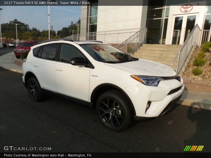Super White / Black 2017 Toyota RAV4 SE AWD Hybrid