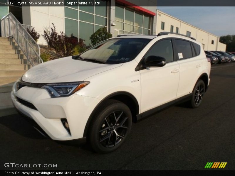 Super White / Black 2017 Toyota RAV4 SE AWD Hybrid