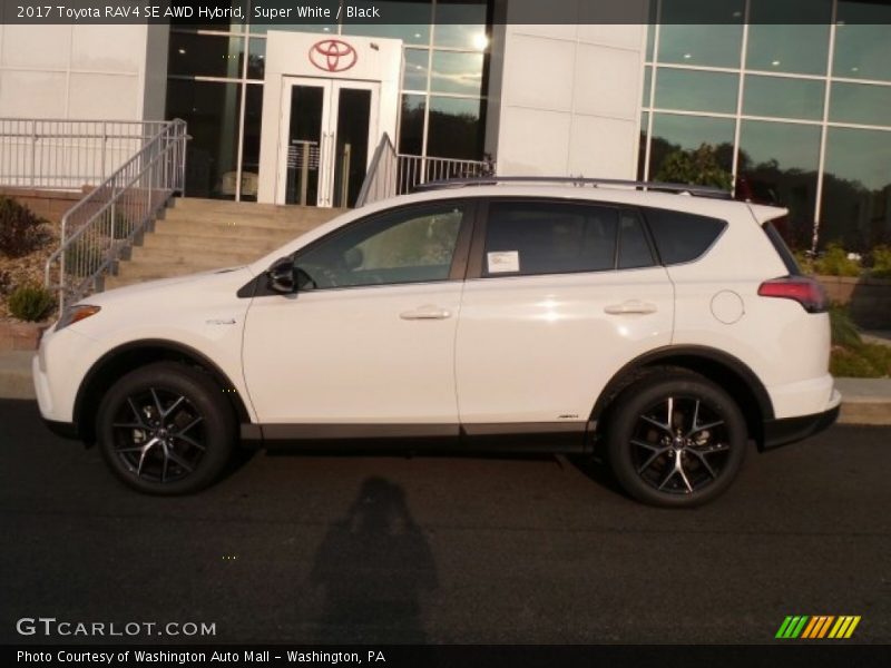 Super White / Black 2017 Toyota RAV4 SE AWD Hybrid