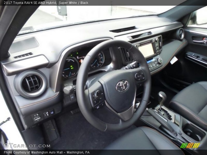 Super White / Black 2017 Toyota RAV4 SE AWD Hybrid