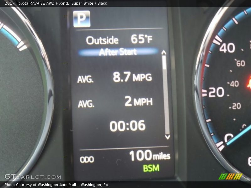 Super White / Black 2017 Toyota RAV4 SE AWD Hybrid