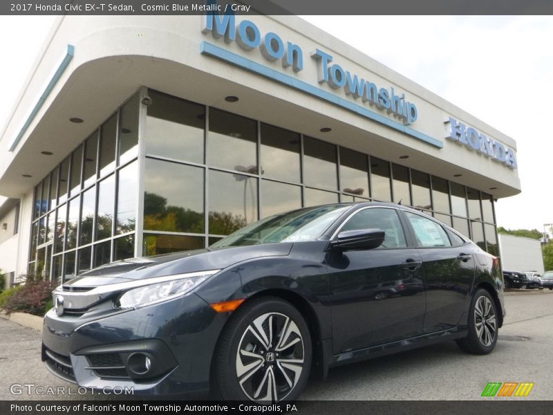 Cosmic Blue Metallic / Gray 2017 Honda Civic EX-T Sedan
