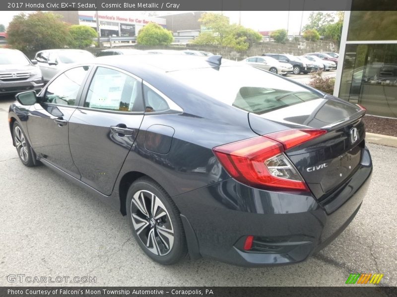 Cosmic Blue Metallic / Gray 2017 Honda Civic EX-T Sedan