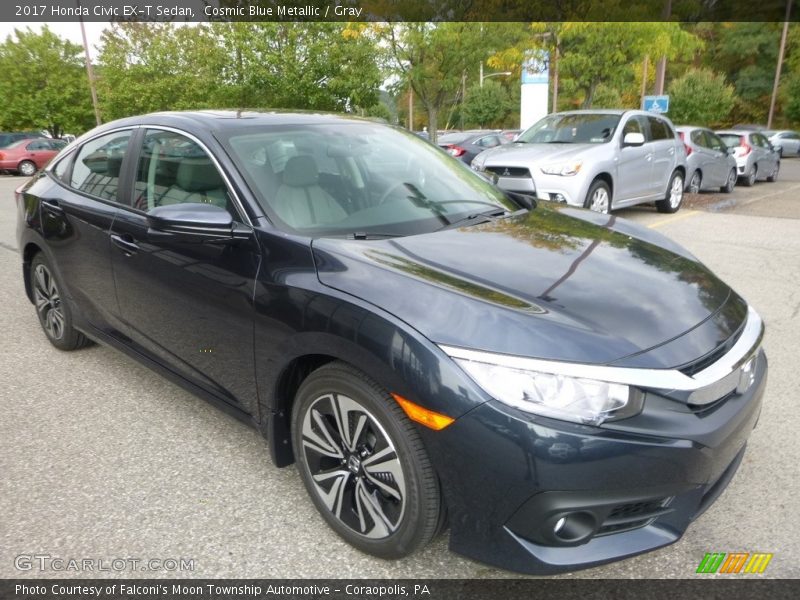 Cosmic Blue Metallic / Gray 2017 Honda Civic EX-T Sedan