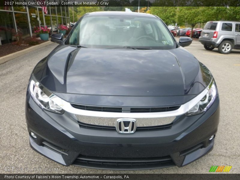 Cosmic Blue Metallic / Gray 2017 Honda Civic EX-T Sedan